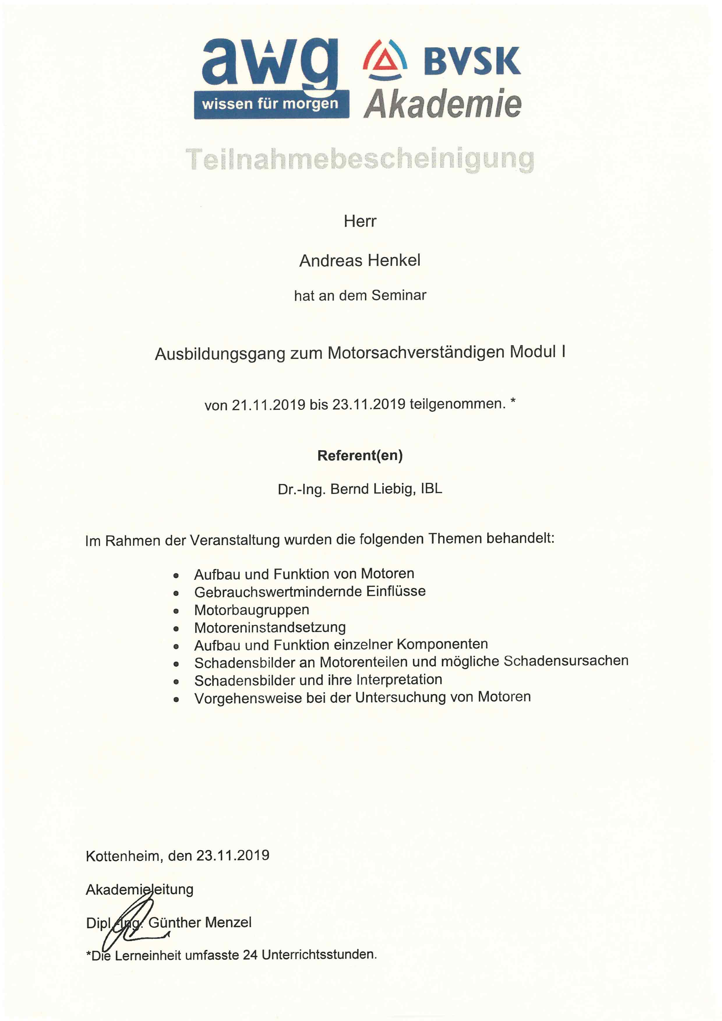 BVSK/AWG Akademi: Sachverständiger für Lacktechnik 